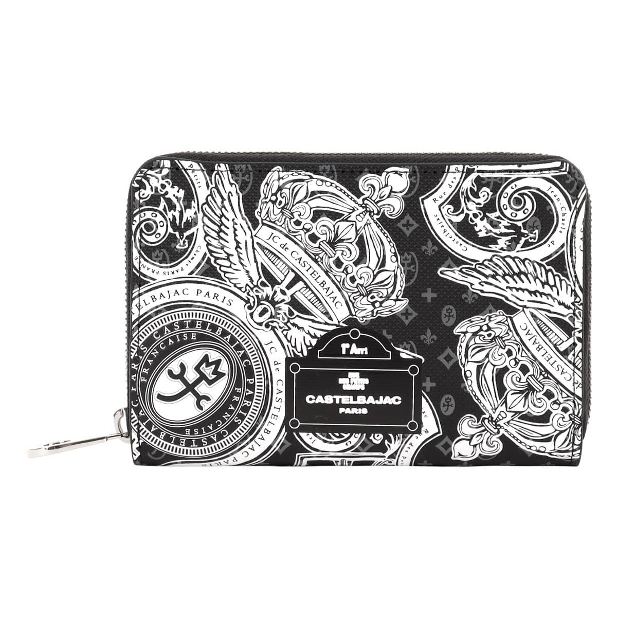 CASTELBAJAC カステルバジャック 財布 ミドルウォレット メンズ レディース ミドル財布 セミ長財布 札入れ 小銭入れ付き BOX型 Versan ヴェルサ 067622 本革 牛革 レザー ブラック