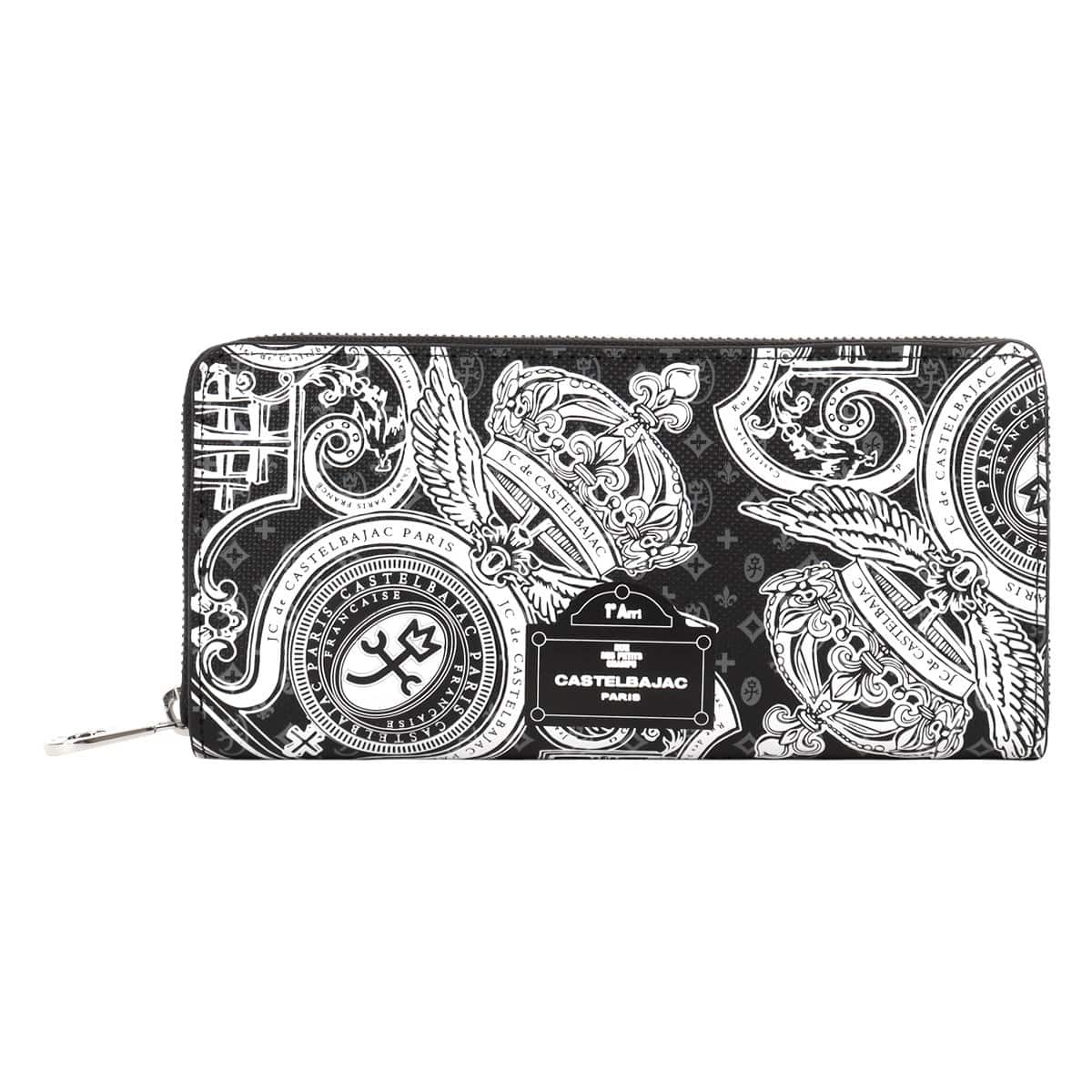 CASTELBAJAC カステルバジャック 財布 長財布 メンズ レディース ラウンドファスナー 札入れ 小銭入れ付き カード入れ Versan ヴェルサ 067623 ロングウォレット 長札入れ 本革 牛革 レザー ブラック