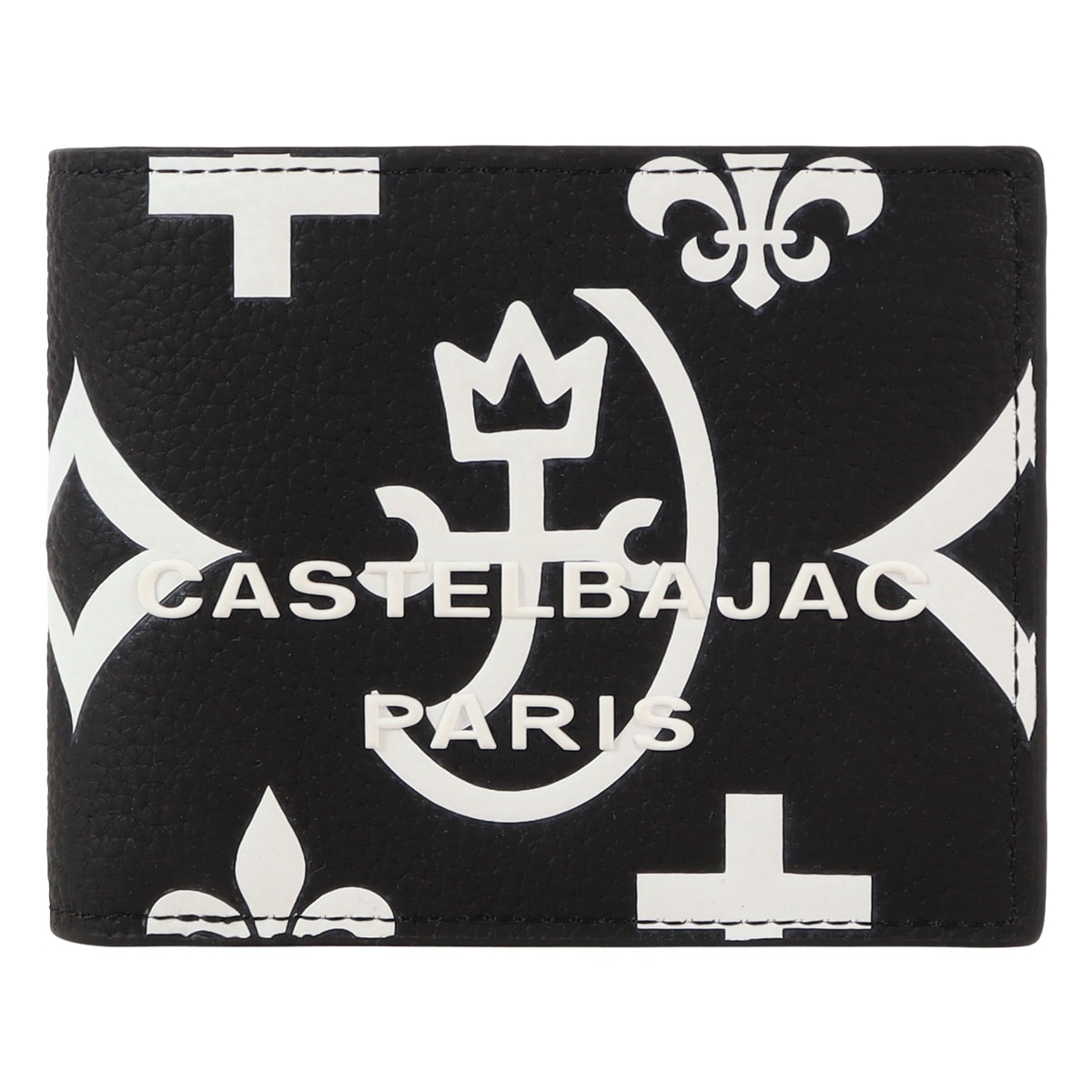 CASTELBAJAC カステルバジャック 二つ折り財布 財布 二つ折り 折り財布 ミニ財布 札入れ 小銭入れ付き 068631 クレア カジュアル 牛革 本革 レザー ブラック