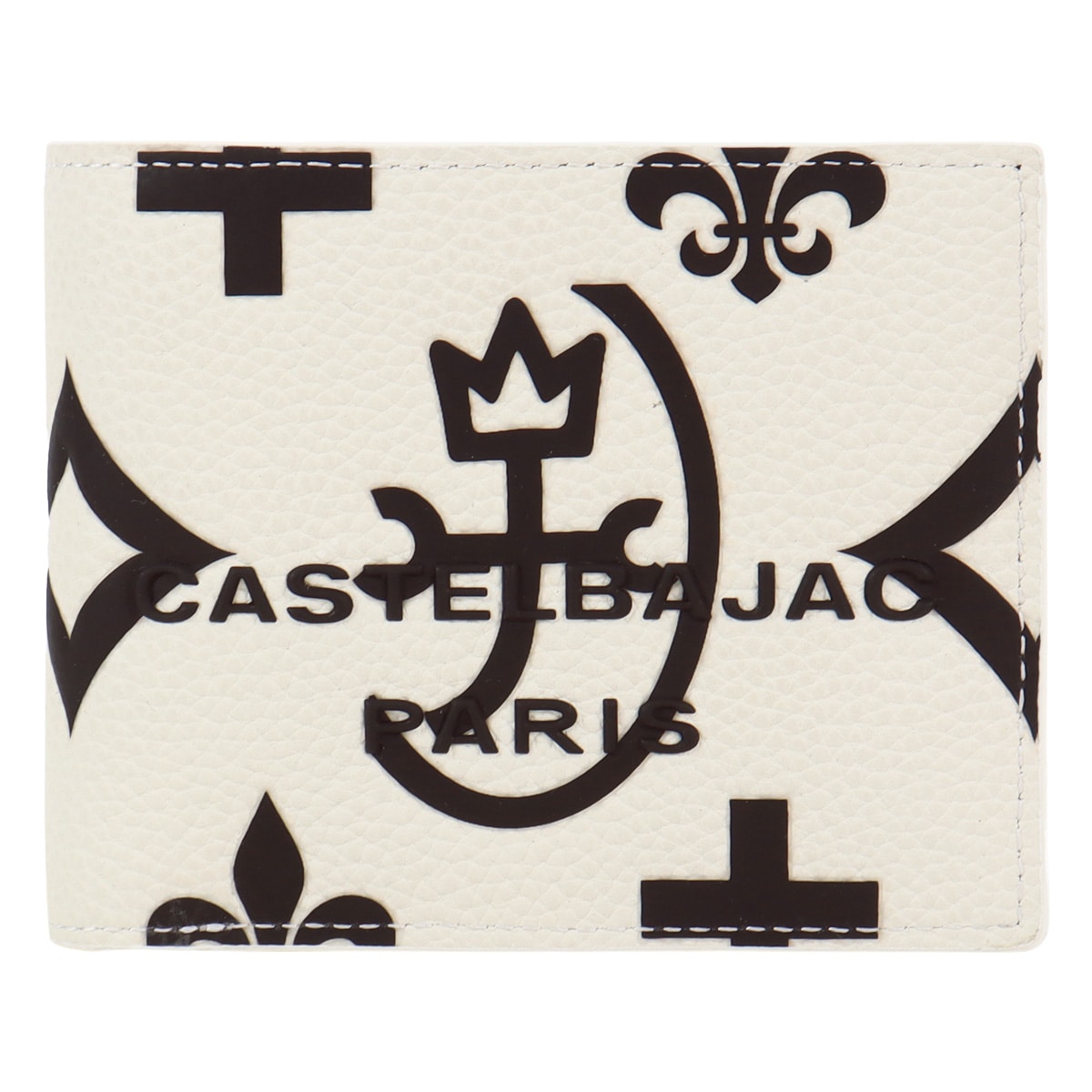 CASTELBAJAC カステルバジャック 二つ折り財布 財布 二つ折り 折り財布 ミニ財布 札入れ 小銭入れ付き 068631 クレア カジュアル 牛革 本革 レザー ホワイト
