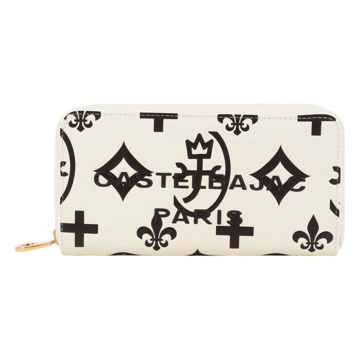 CASTELBAJAC カステルバジャック セカンドウォレット 財布 長財布 ラウンドファスナー 札入れ 小銭入れ付き カード入れ カード収納 大きめ 大容量 068634 クレア カジュアル 牛革 本革 レザー ホワイト