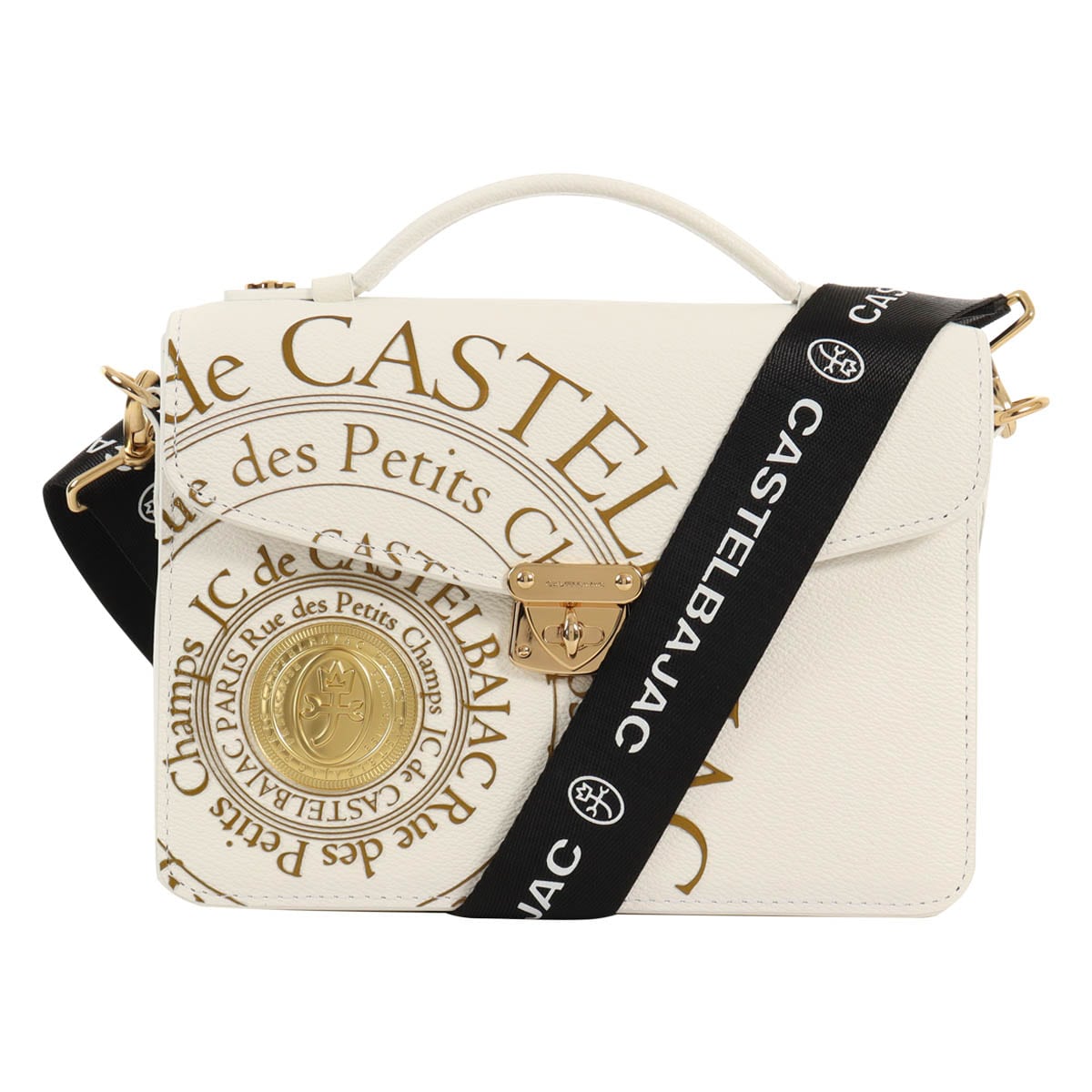 CASTELBAJAC カステルバジャック 手付きショルダーバッグ プルトン 77224 クラッチバッグ ハンドバッグ 牛革 メンズ ホワイト