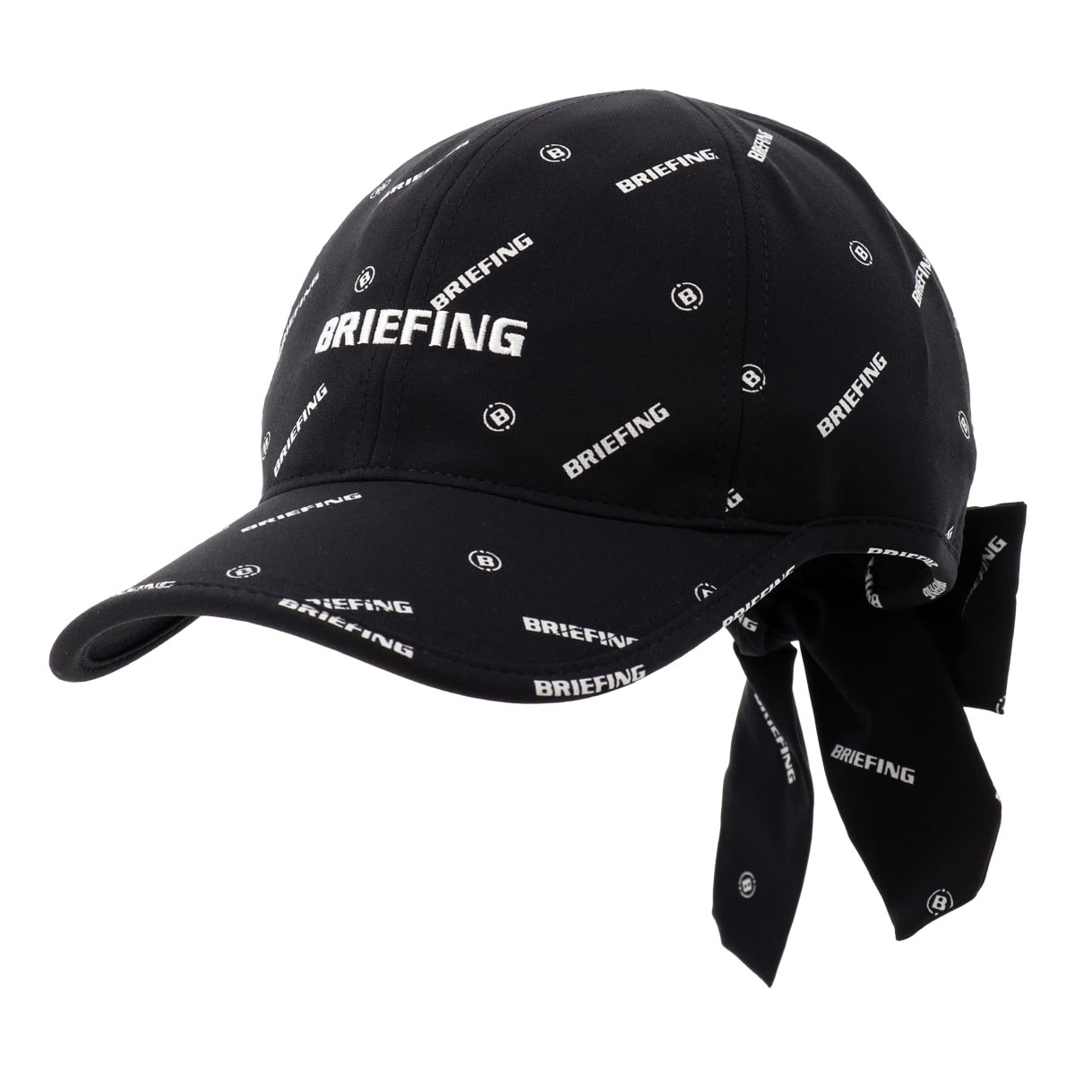 BRIEFING ブリーフィング ゴルフ キャップ ウィメンズ モノグラム リボン レディース BRG241W68 WOMENS MONOGRAM RIBBON CAP ゴルフキャップ ゴルフウェア 無地 ロゴ BLACK