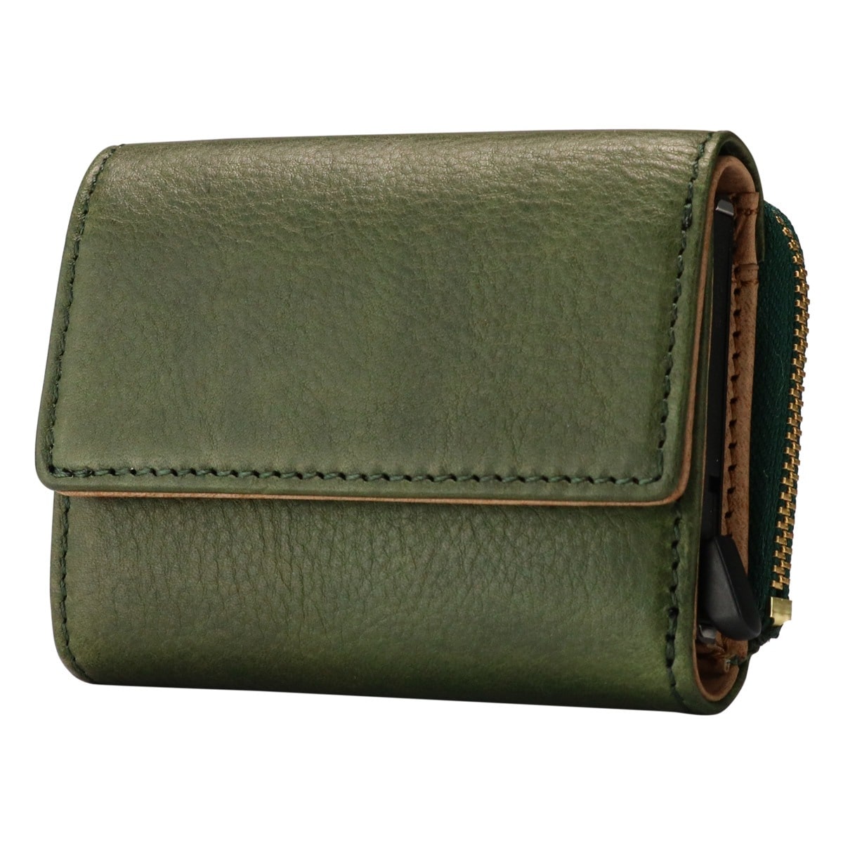 CACTA カクタ 三つ折り財布 財布 三つ折り ミニ財布 カードケース カード入れ 小銭入れ付き 札入れ メンズ レディース 2042 PAYMENT HUNTER WALLET TUSCANY SERIES CACT'A スキミング防止 本革 レザー 牛革 グリーン