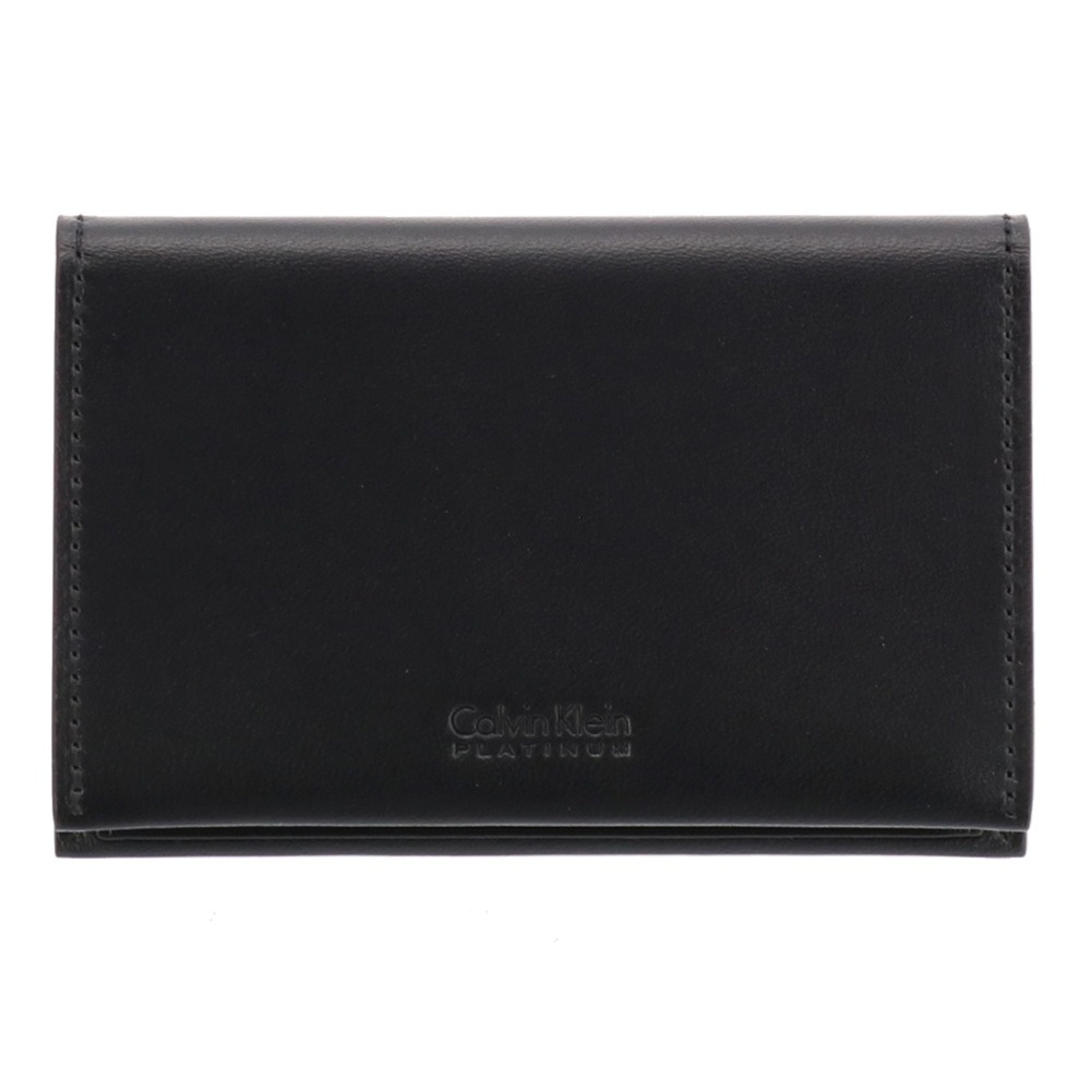 カルバンクライン 牛革 名刺入れ カードケース パスケース ネイビー カルバン クライン Calvin Klein CARD CASE ワンポイント レザー