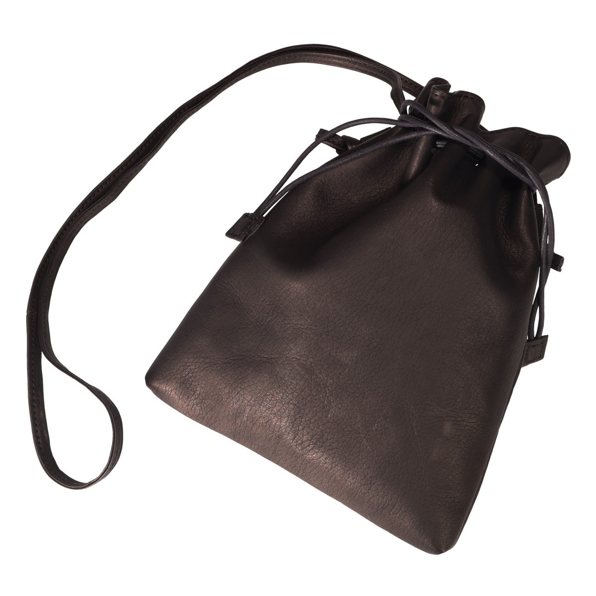 CRONY. クルニー 巾着 ショルダーバッグ メンズ レディース 日本製 CRNU-05 牛革 レザー ブラック