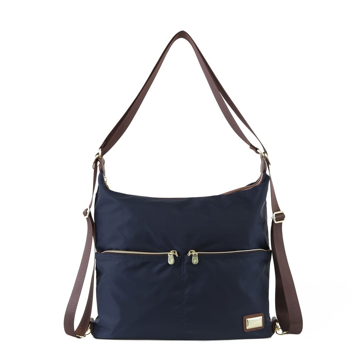 Quest ce Que Le Design ケスクルデザイン ショルダーバッグ DC3-011 ネイビー×ブラウン