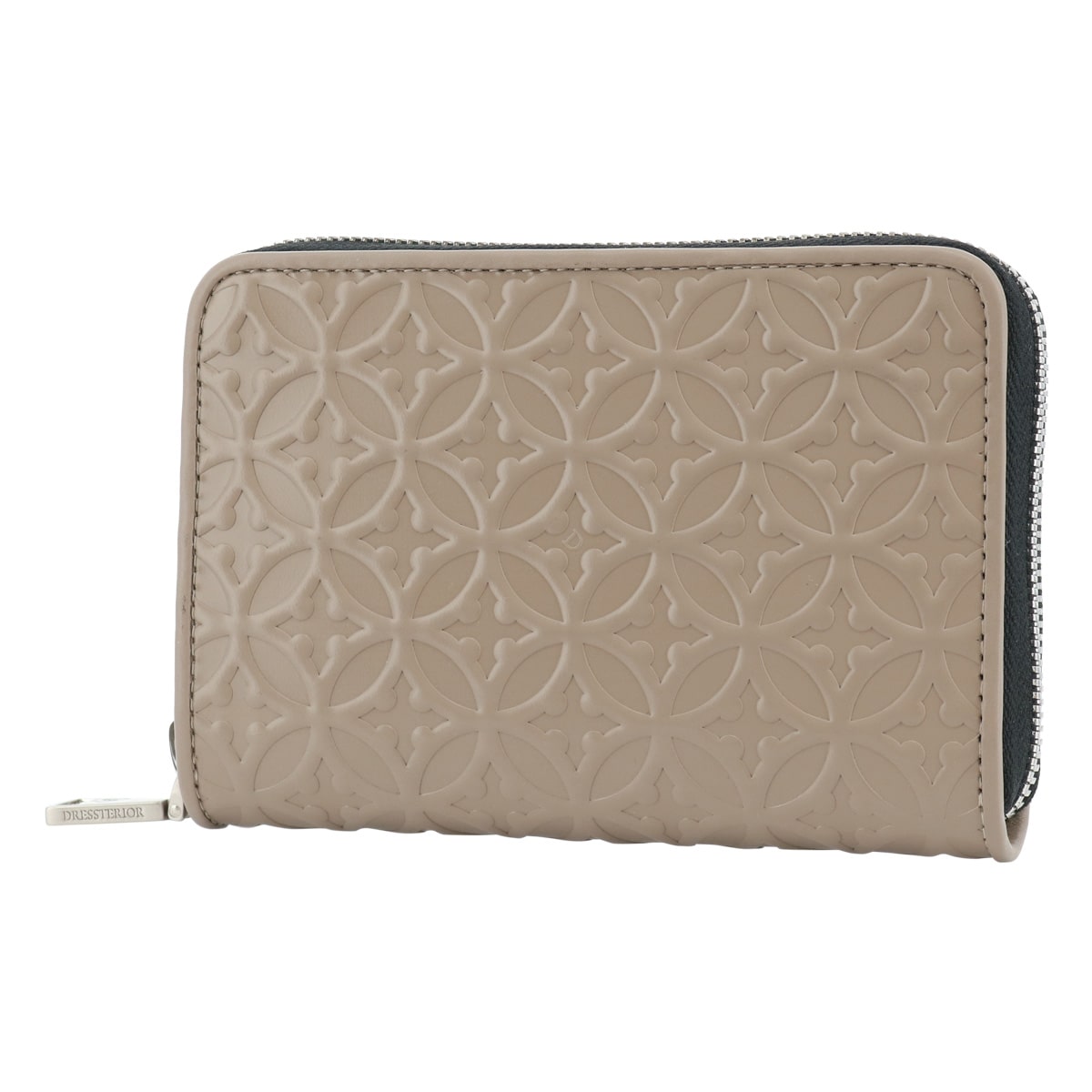 DRESSTERIOR ドレステリア 二つ折り財布 ラウンドファスナー 本革 ウェルシュ 864602 ミドル財布 牛革 レザー エンボス 型押し トープ