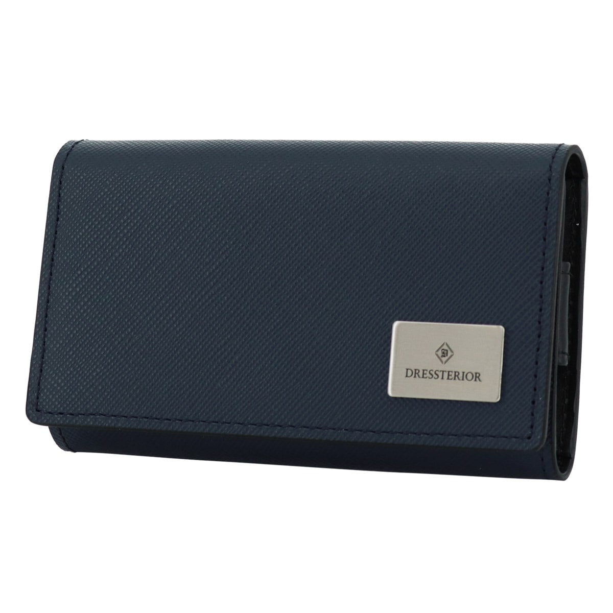DRESSTERIOR ドレステリア キーケース 本革 ハリア 868612 牛革 レザー エンボス サフィアーノ ネイビー