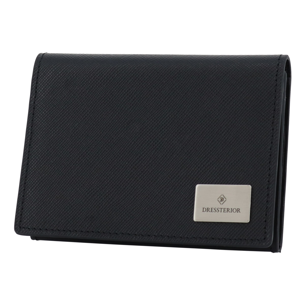 DRESSTERIOR ドレステリア 名刺入れ 本革 ハリア 868613 牛革 レザー エンボス サフィアーノ ブラック