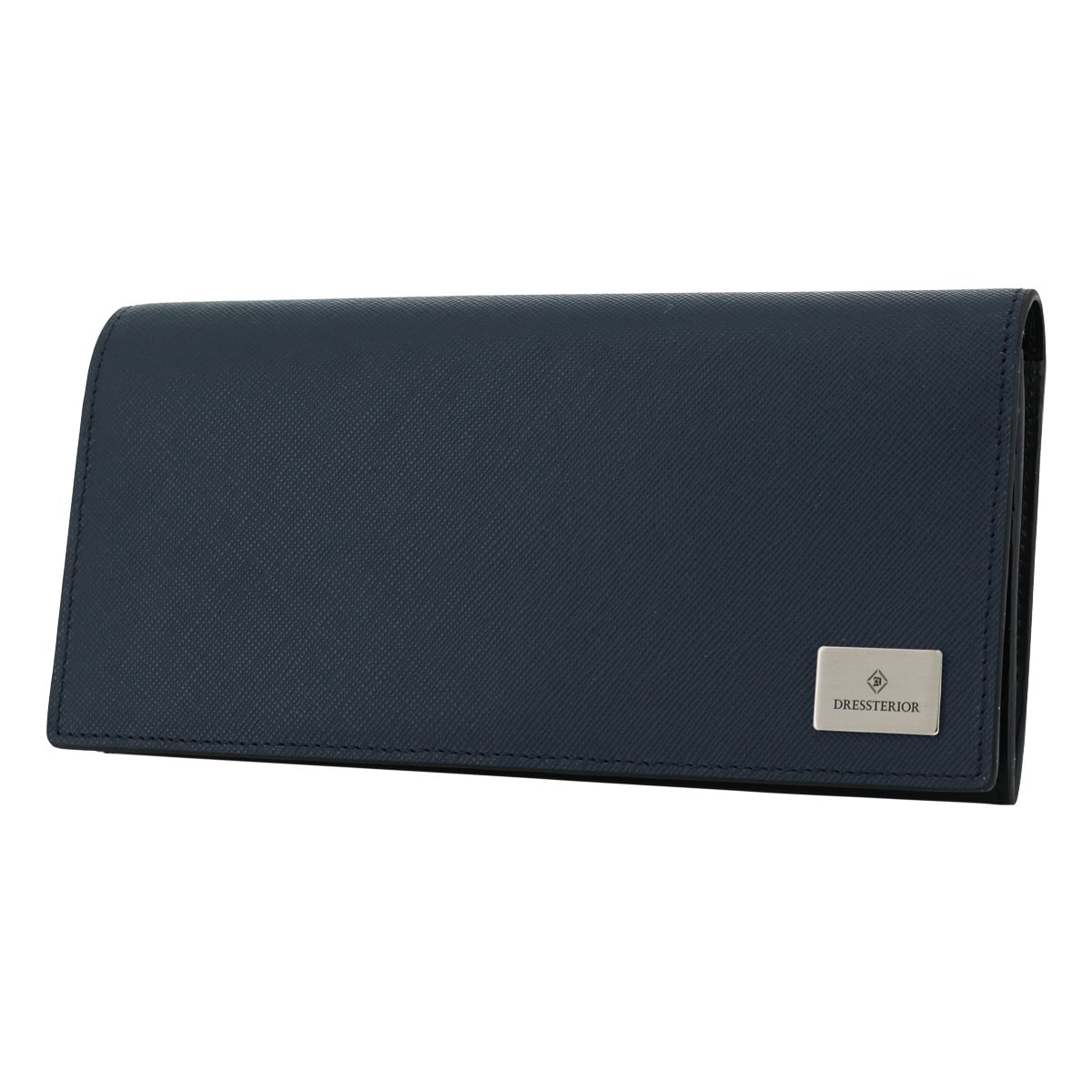 DRESSTERIOR ドレステリア 長財布 かぶせ 本革 ハリア 868615 牛革 レザー エンボス サフィアーノ ネイビー