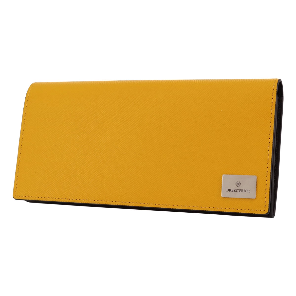 DRESSTERIOR ドレステリア 長財布 かぶせ 本革 ハリア 868615 牛革 レザー エンボス サフィアーノ イエロー