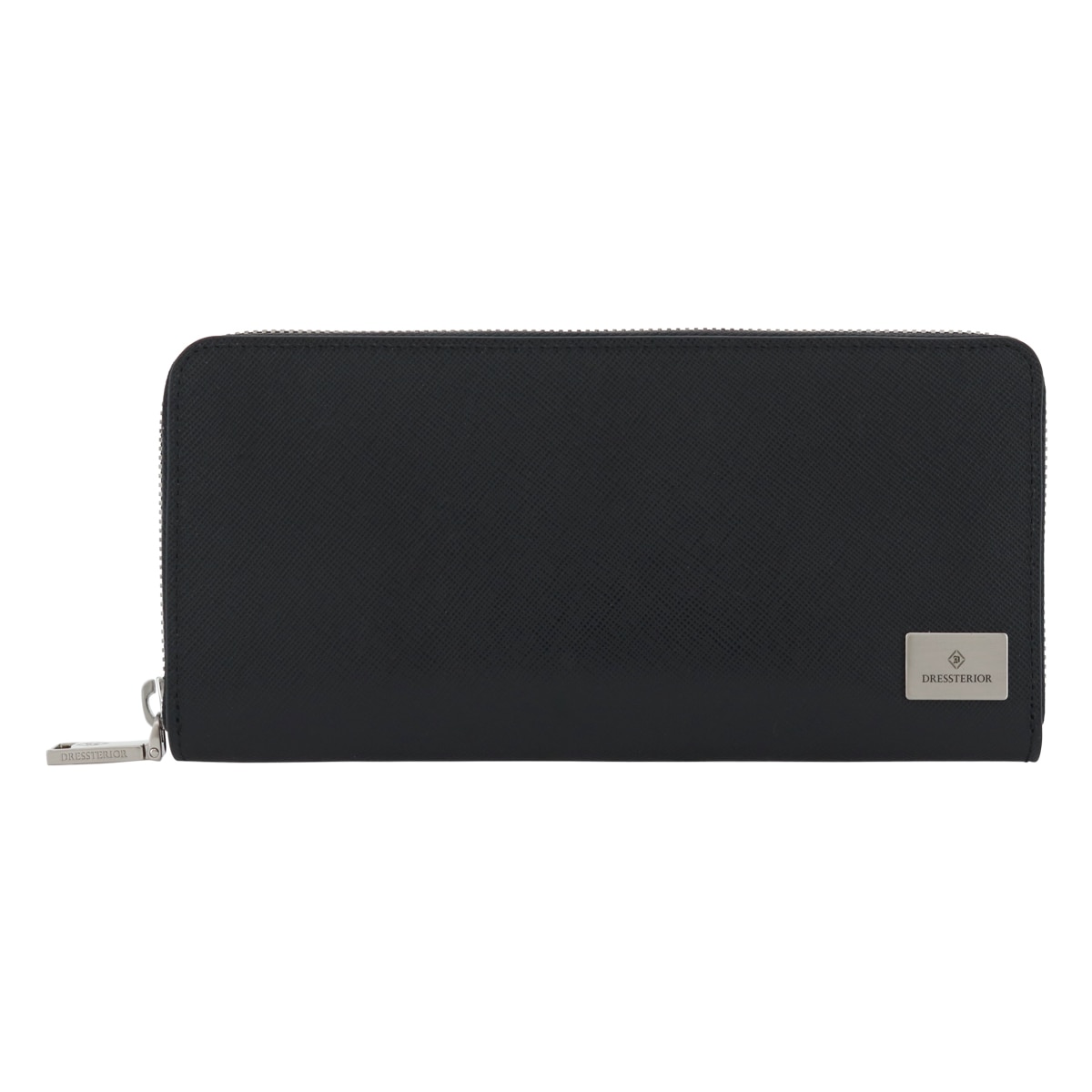 DRESSTERIOR ドレステリア 長財布 ラウンドファスナー 本革 ハリア 868616 牛革 レザー エンボス サフィアーノ ブラック