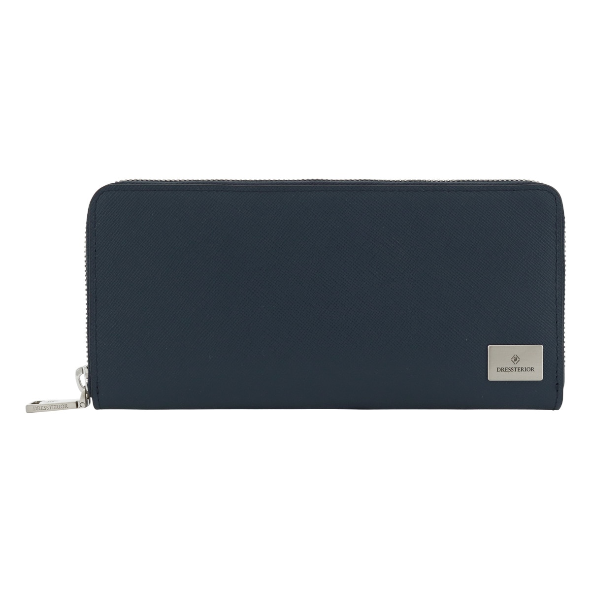 DRESSTERIOR ドレステリア 長財布 ラウンドファスナー 本革 ハリア 868616 牛革 レザー エンボス サフィアーノ ネイビー