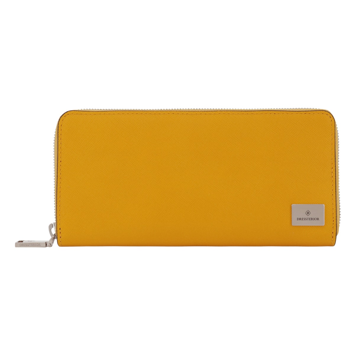 DRESSTERIOR ドレステリア 長財布 ラウンドファスナー 本革 ハリア 868616 牛革 レザー エンボス サフィアーノ イエロー