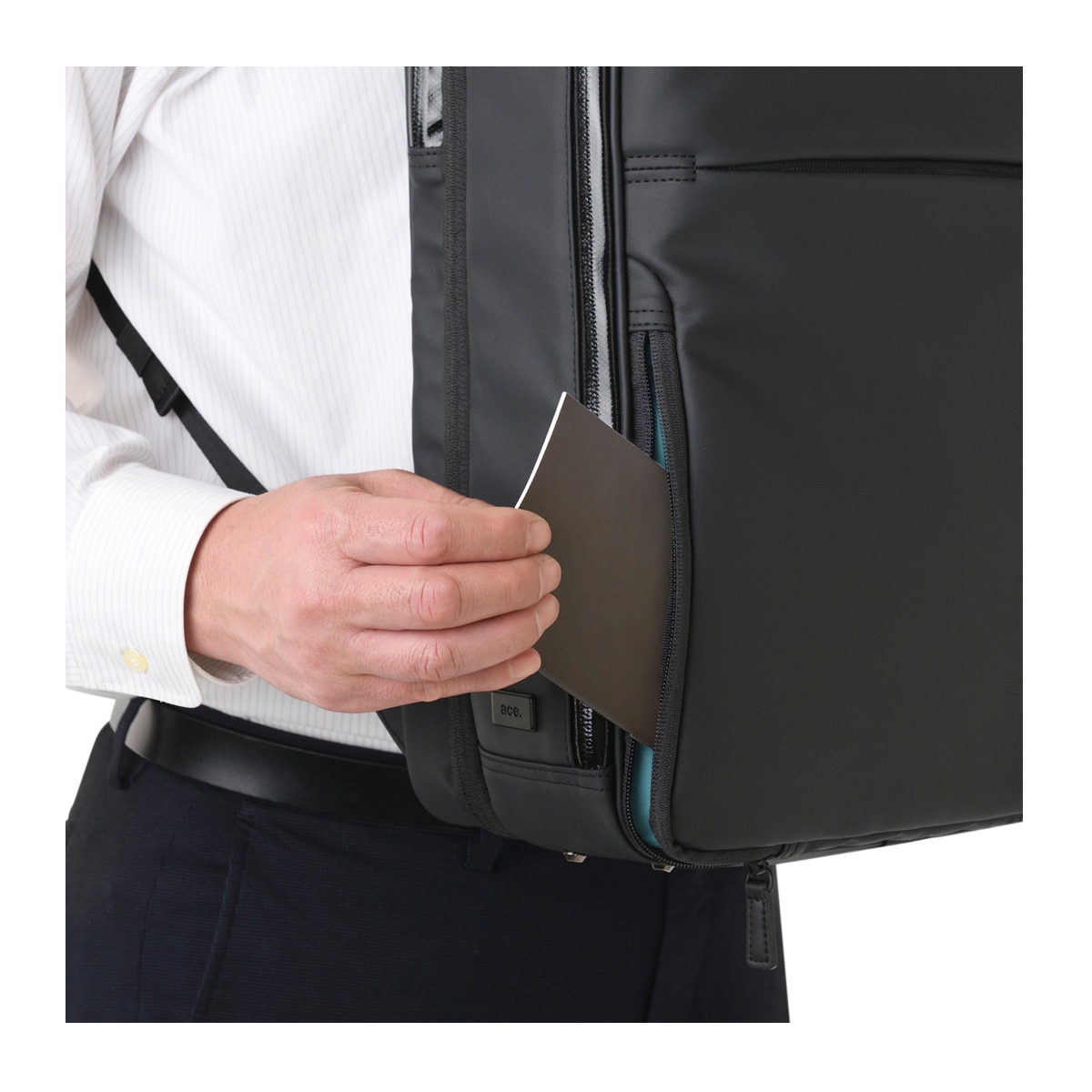 ace.GENE エースジーン リュック A4 13.3インチ ガジェタブルPF メンズ 68151 ビジネスリュック ビジネスバッグ 通勤 エキスパンダブル ブラック 【01】ブラック -