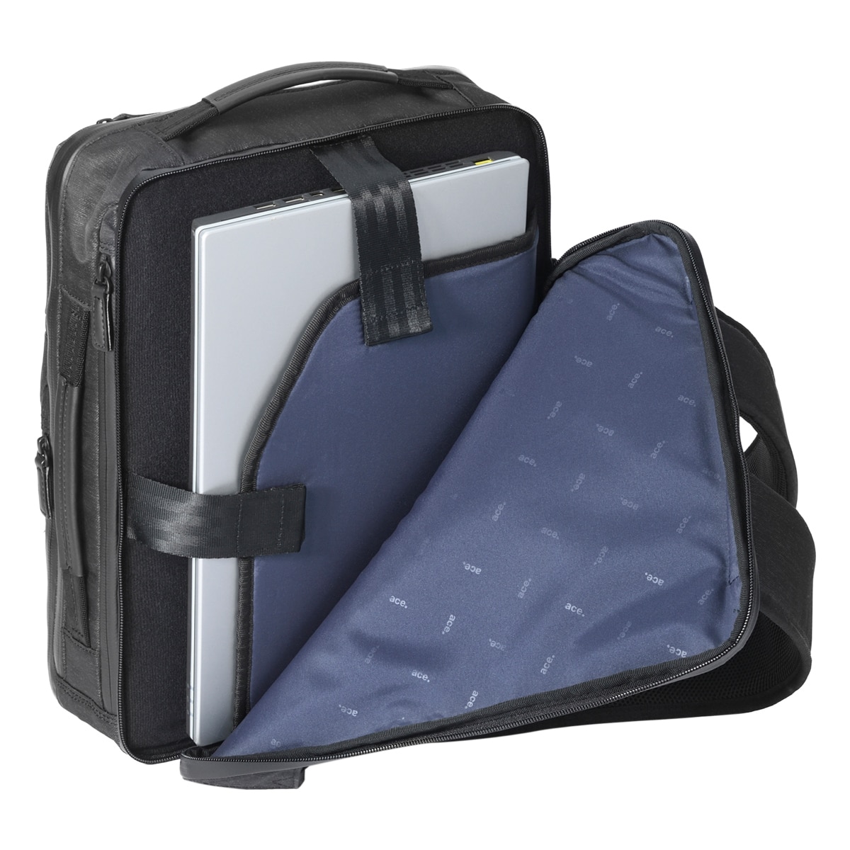 ace.GENE エースジーン リュック 2WAY A4 メンズ 68291 ガジェタブルヘザー2 通勤 ビジネス PC収納 13.3インチ ブラック 【01】ブラック -