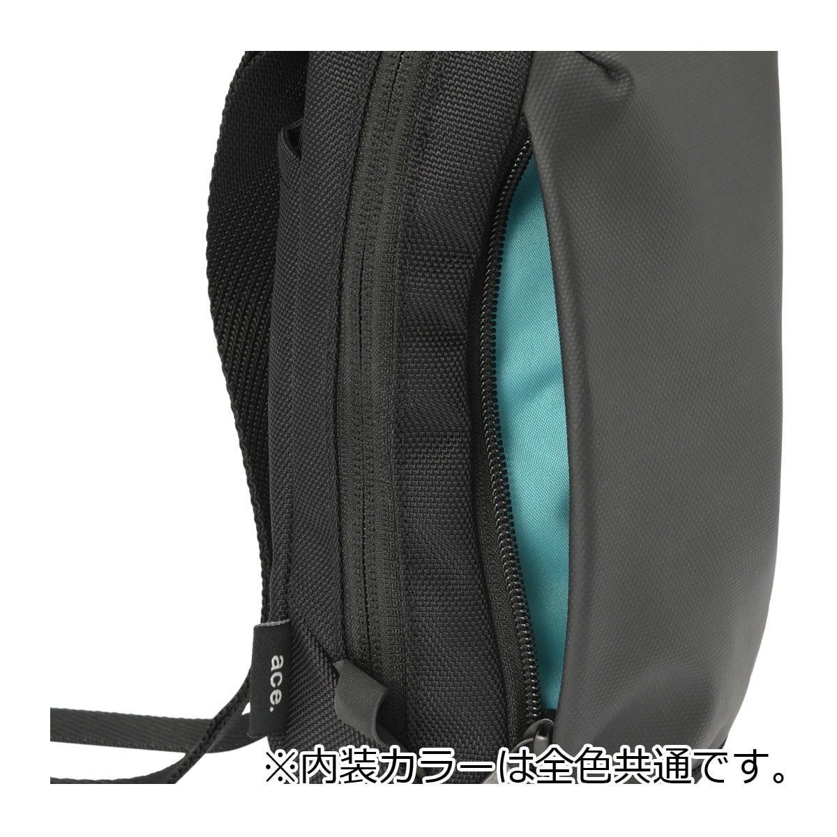 ace.GENE エースジーン ショルダーバッグ メンズ 撥水 バッグ カジュアル ワンショルダー 2L ミニマル 68791 ラグレンティスクロス お出掛け 旅行 トラベル ブラック 【01】ブラック -