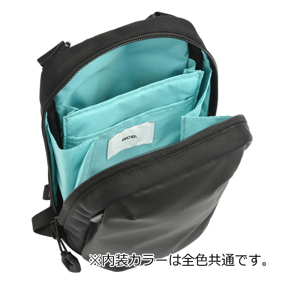 ace.GENE エースジーン ショルダーバッグ メンズ 撥水 バッグ カジュアル ワンショルダー 2L ミニマル 68791 ラグレンティスクロス お出掛け 旅行 トラベル ブラック 【01】ブラック -