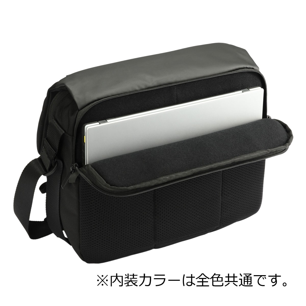 ace.GENE エースジーン ショルダーバッグ メンズ A4 撥水 バッグ カジュアル ワンショルダー 16L 13.3インチ 68797 ラグレンティスクロス お出掛け 旅行 トラベル ブラック 【01】ブラック -