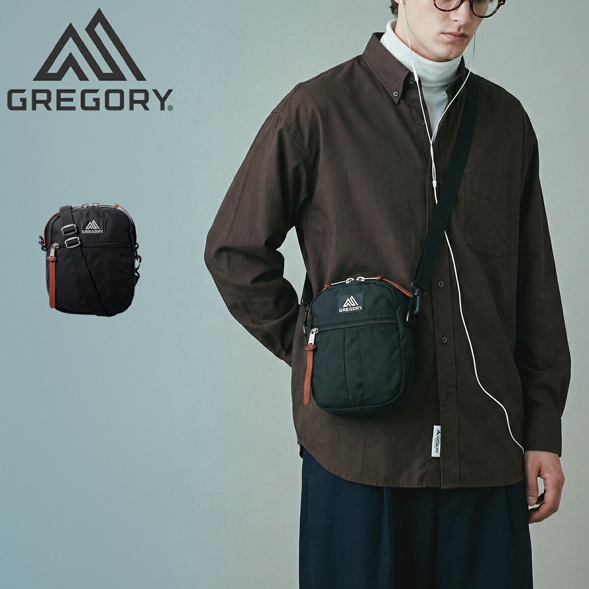 GREGORY グレゴリー ショルダーバッグ クラシック クイックポケットL ミニショルダー ポーチ ブラック