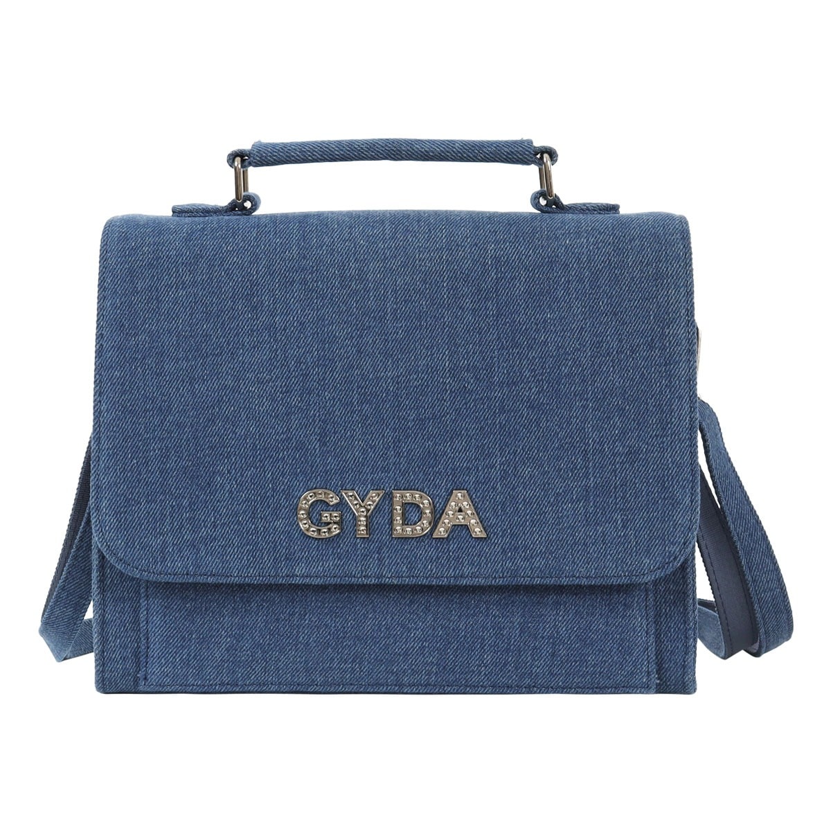 GYDA ジェイダ リュック ミニリュック レディース ラインストーンロゴ GY-B296 3WAY ショルダーバッグ ハンドバッグ デニム ラインストーン BLUE