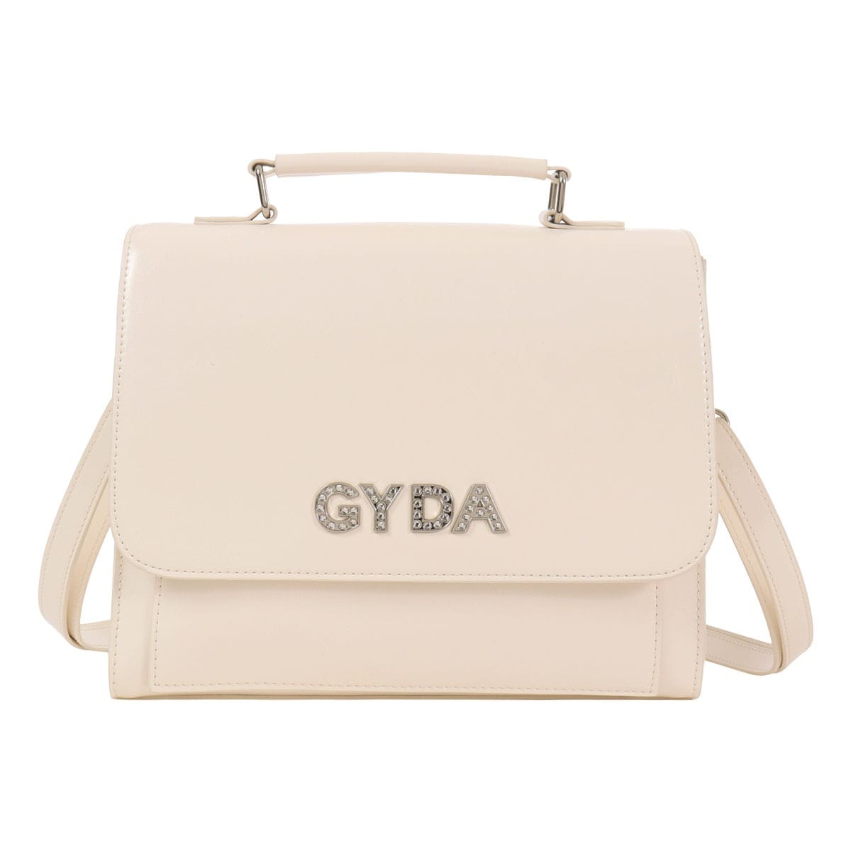 GYDA ジェイダ リュック ミニリュック レディース ラインストーンロゴ GY-B296 3WAY ショルダーバッグ ハンドバッグ デニム ラインストーン IVORY