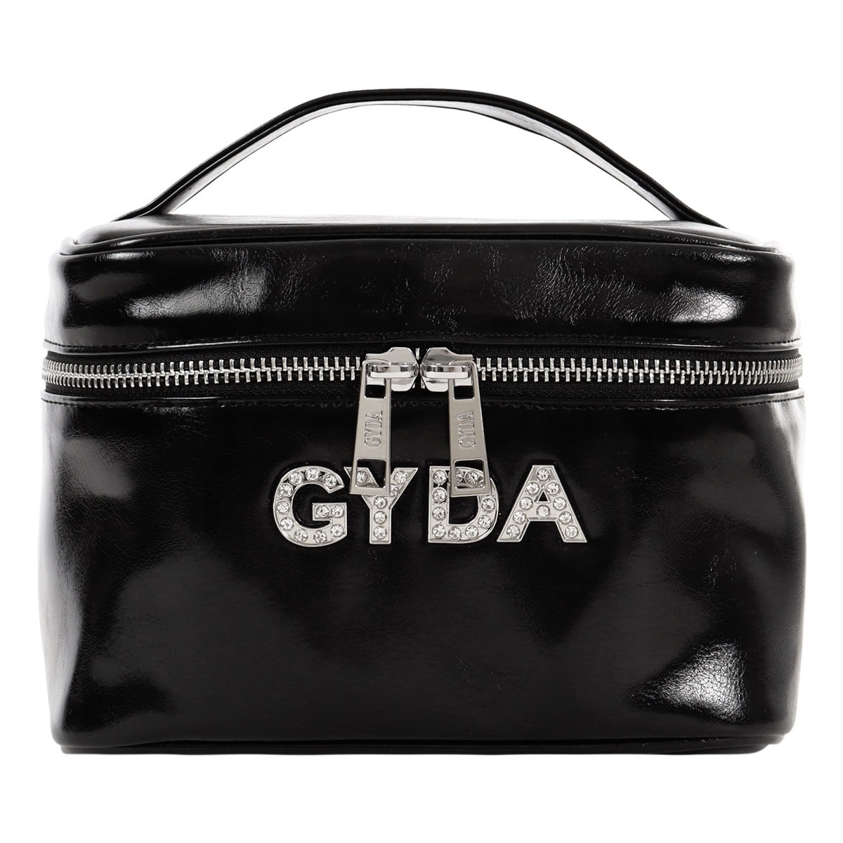 GYDA ジェイダ バニティポーチ 化粧ポーチ レディース ラインストーンロゴ GY-P293 デニム ラインストーン BLACK