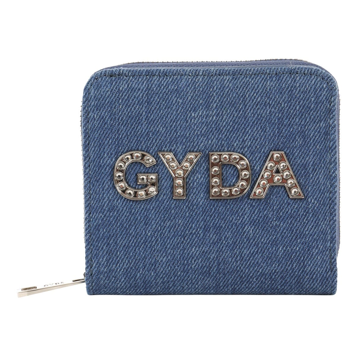 GYDA ジェイダ 二つ折り財布 レディース ラインストーンロゴ GY-W291 ミニ財布 デニム ラインストーン BLUE