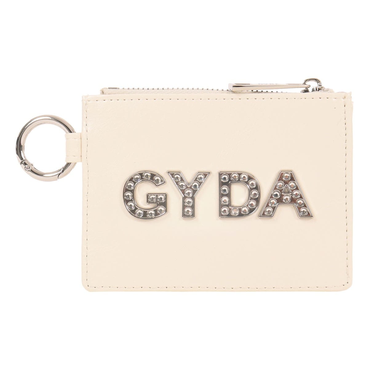 GYDA ジェイダ コインケース 小銭入れ レディース ラインストーンロゴ GY-W292 デニム ラインストーン IVORY