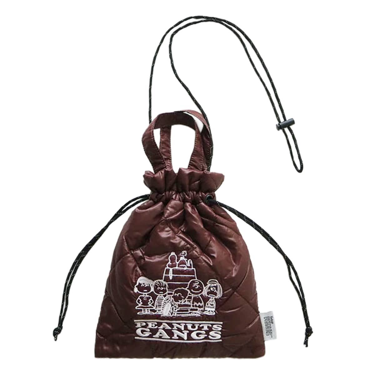 SNOOPY スヌーピー 巾着 手持ちミニトート ボンディング素材 ショルダーバッグ 2way パフィー巾着 40809 PEANUTS ピーナッツ 軽量 おでかけ FRIENDS