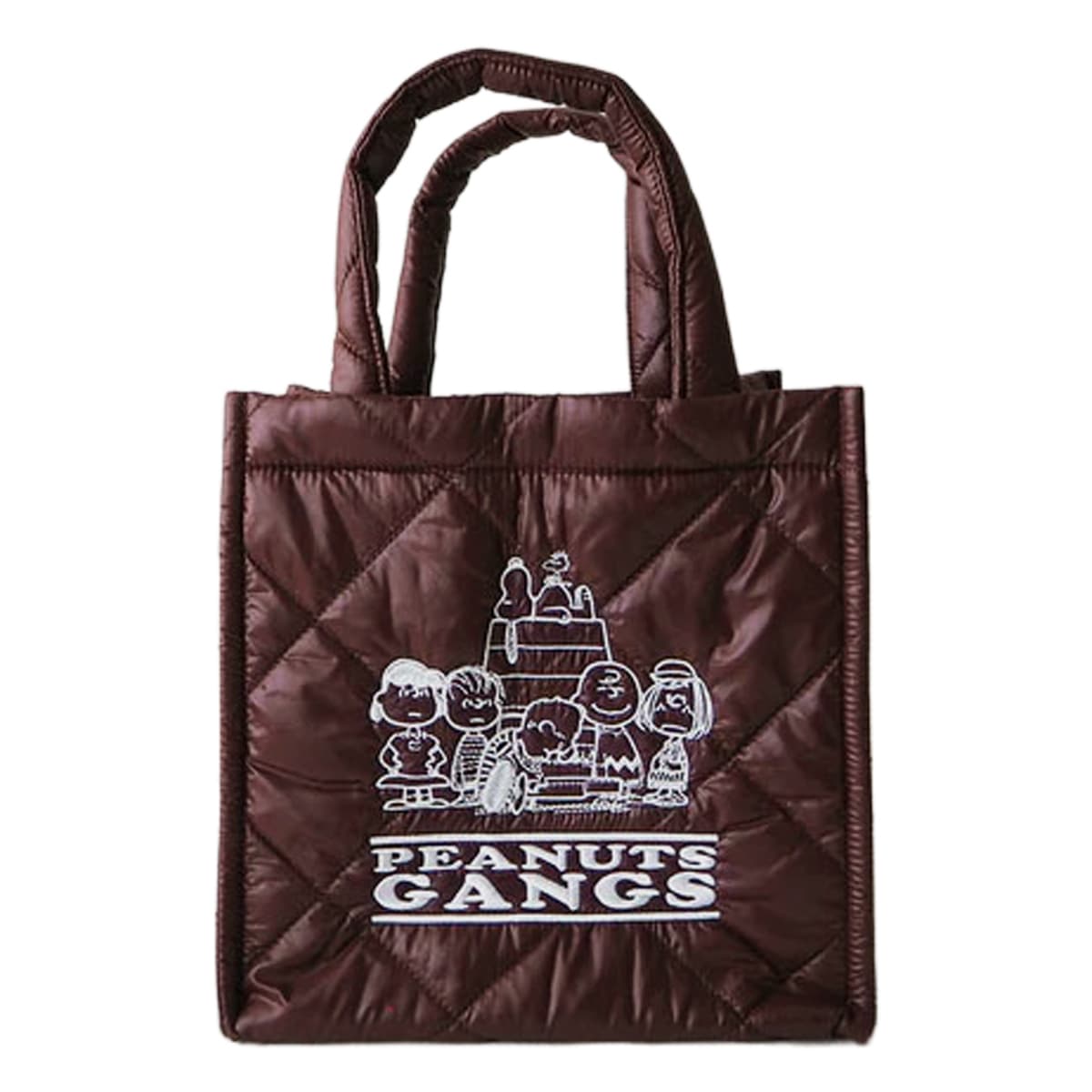 SNOOPY スヌーピー トートバッグ キューブ型 ボンディング素材 パフィーキュービックバッグ 40810 PEANUTS ピーナッツ ペットボトル収納 おでかけ FRIENDS