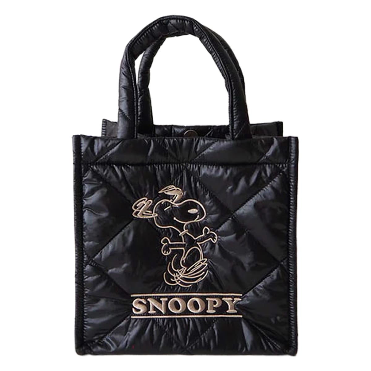 SNOOPY スヌーピー トートバッグ キューブ型 ボンディング素材 パフィーキュービックバッグ 40810 PEANUTS ピーナッツ ペットボトル収納 おでかけ SNOOPY