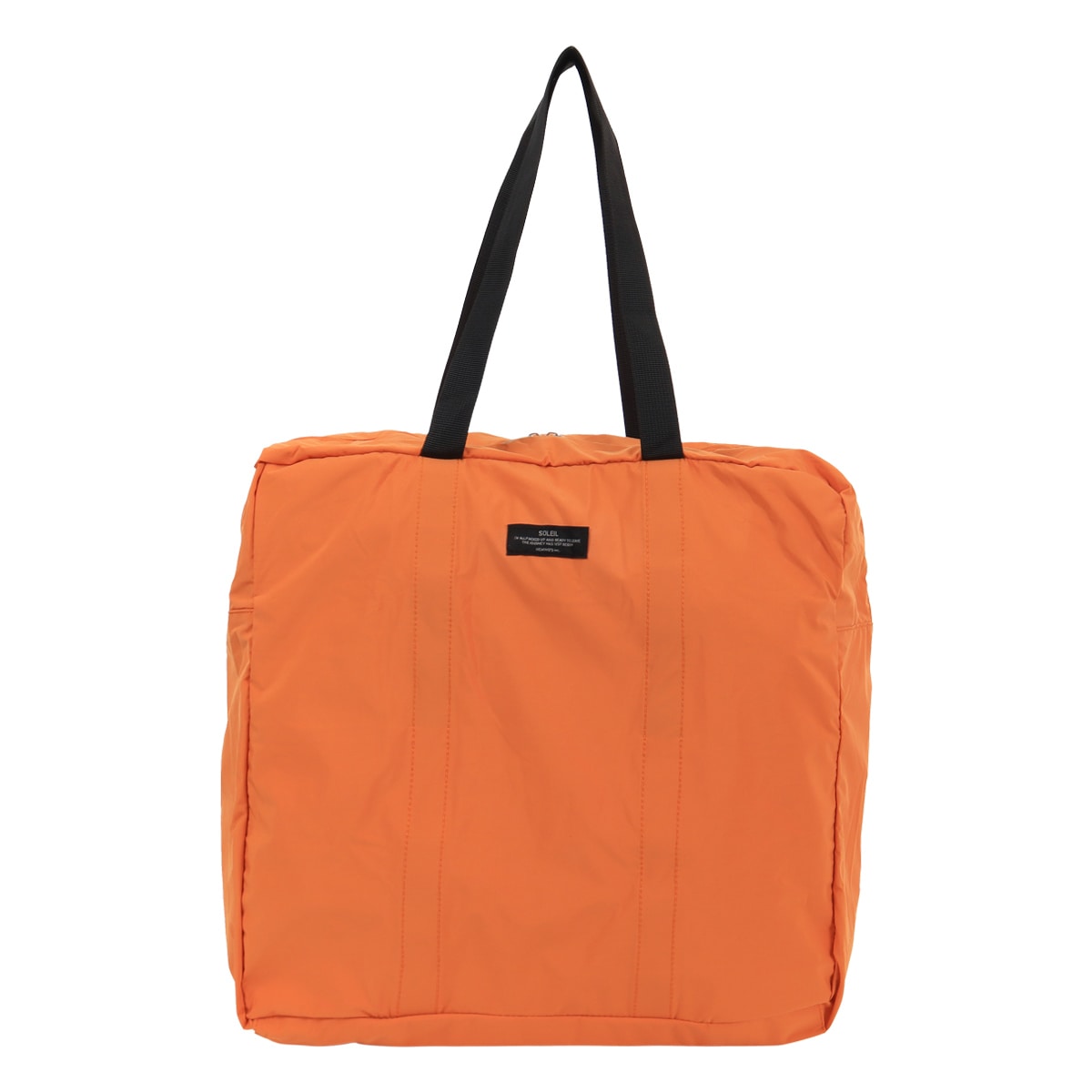 SOLEIL ソレイユ ボストンバッグ パッカブル 撥水 軽量 ダブルファスナー 60029 ウィークエンド トラベルバッグ トートバッグ オレンジ