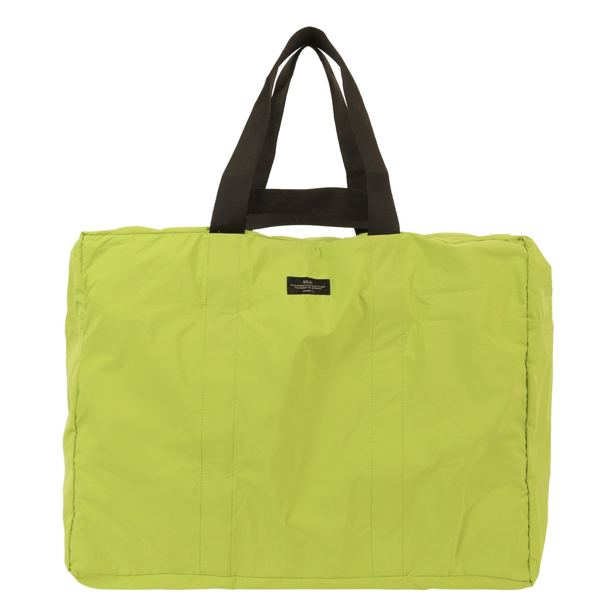 SOLEIL ソレイユ ボストンバッグ パッカブル 撥水 軽量 キャリーオン ダブルファスナー 60030 ウィークエンド トラベルバッグ ライムグリーン