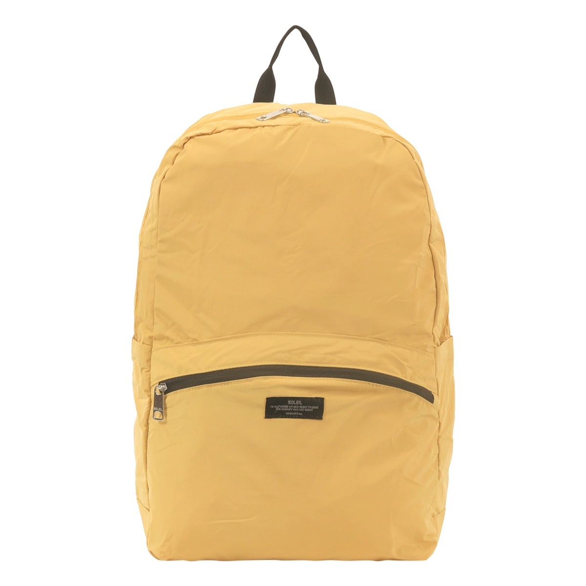 SOLEIL ソレイユ リュックサック パッカブル 撥水 軽量 ダブルファスナー 60031 ウィークエンド デイパック バックパック マスタード