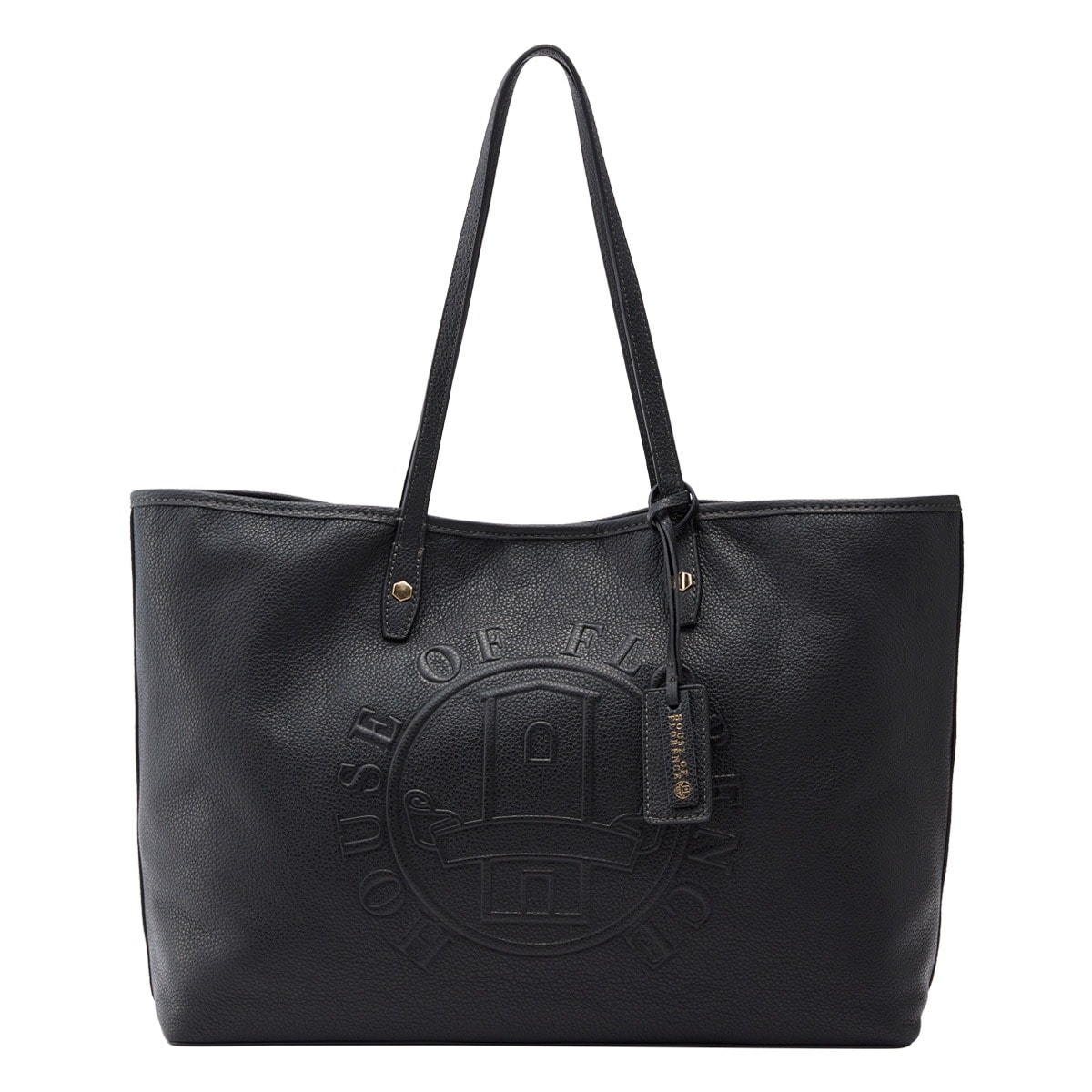 HOUSE OF FLORENCE ハウスオブフローレンス トートバッグ L A4 本革 レザー レディース 002023CI Primo 型押し エンボス 牛革 レザー ブラック