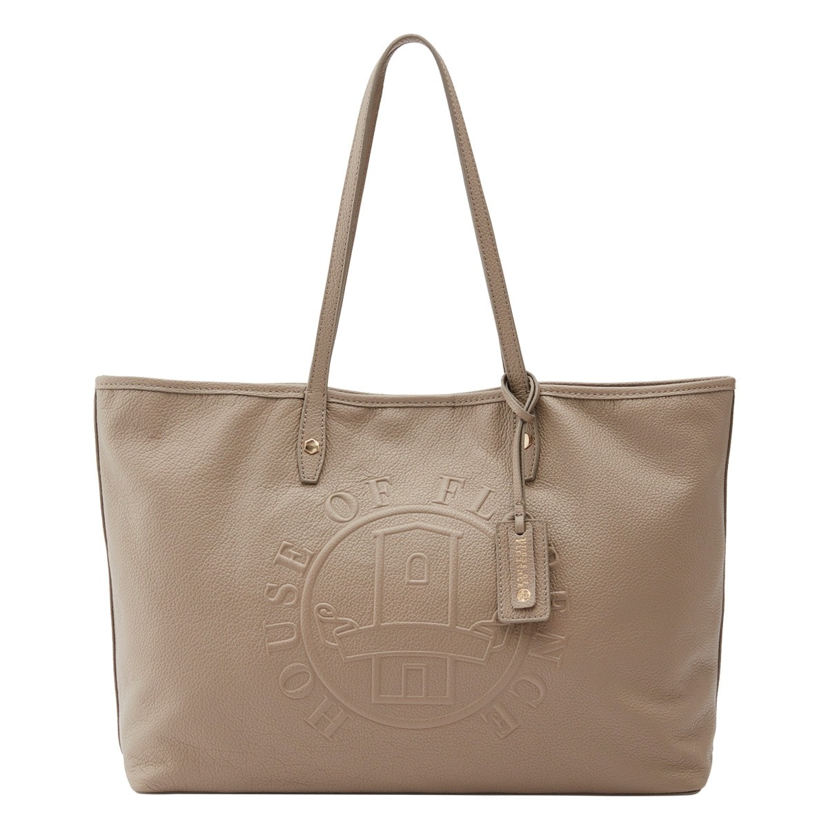 HOUSE OF FLORENCE ハウスオブフローレンス トートバッグ L A4 本革 レザー レディース 002023CI Primo 型押し エンボス 牛革 レザー グレージュ