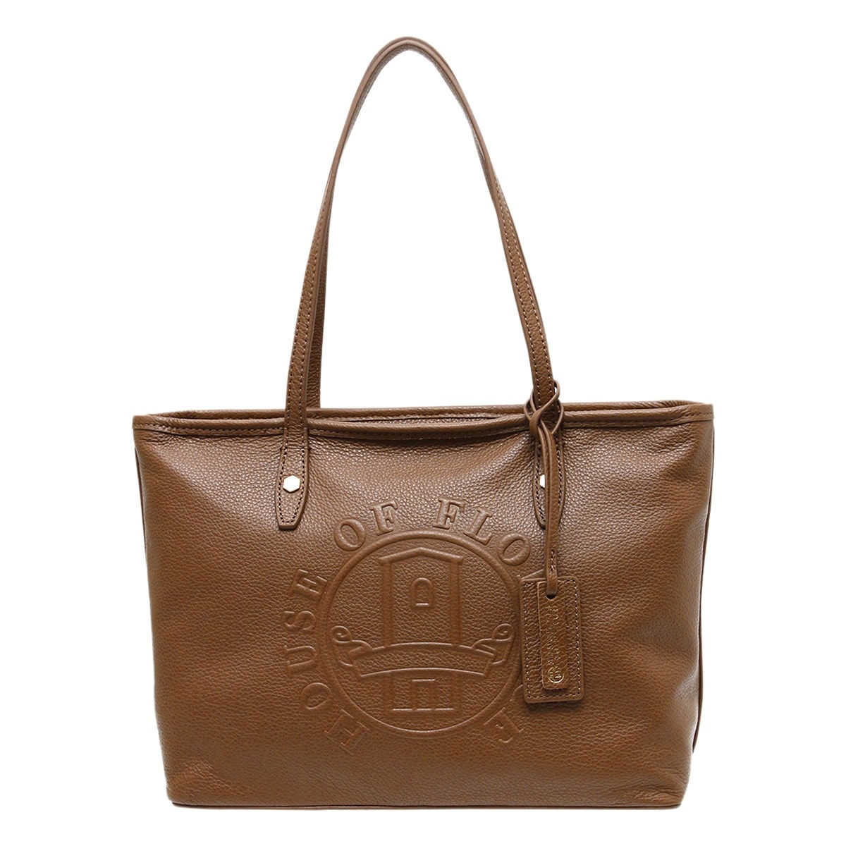 HOUSE OF FLORENCE ハウスオブフローレンス トートバッグM 本革 レディース 002024CI Primo 型押し エンボス 牛革 レザー ブラウン