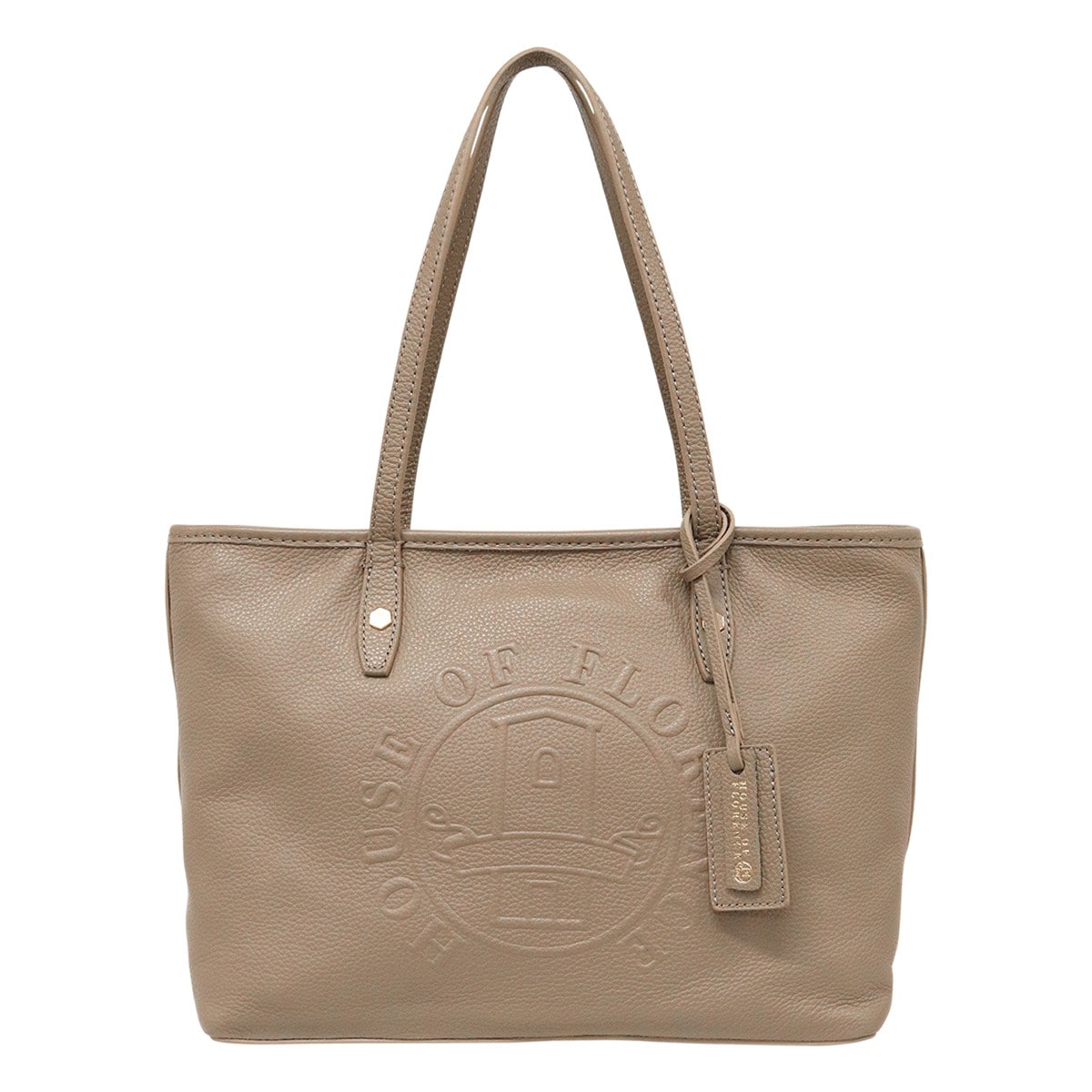 HOUSE OF FLORENCE ハウスオブフローレンス トートバッグM 本革 レディース 002024CI Primo 型押し エンボス 牛革 レザー グレージュ