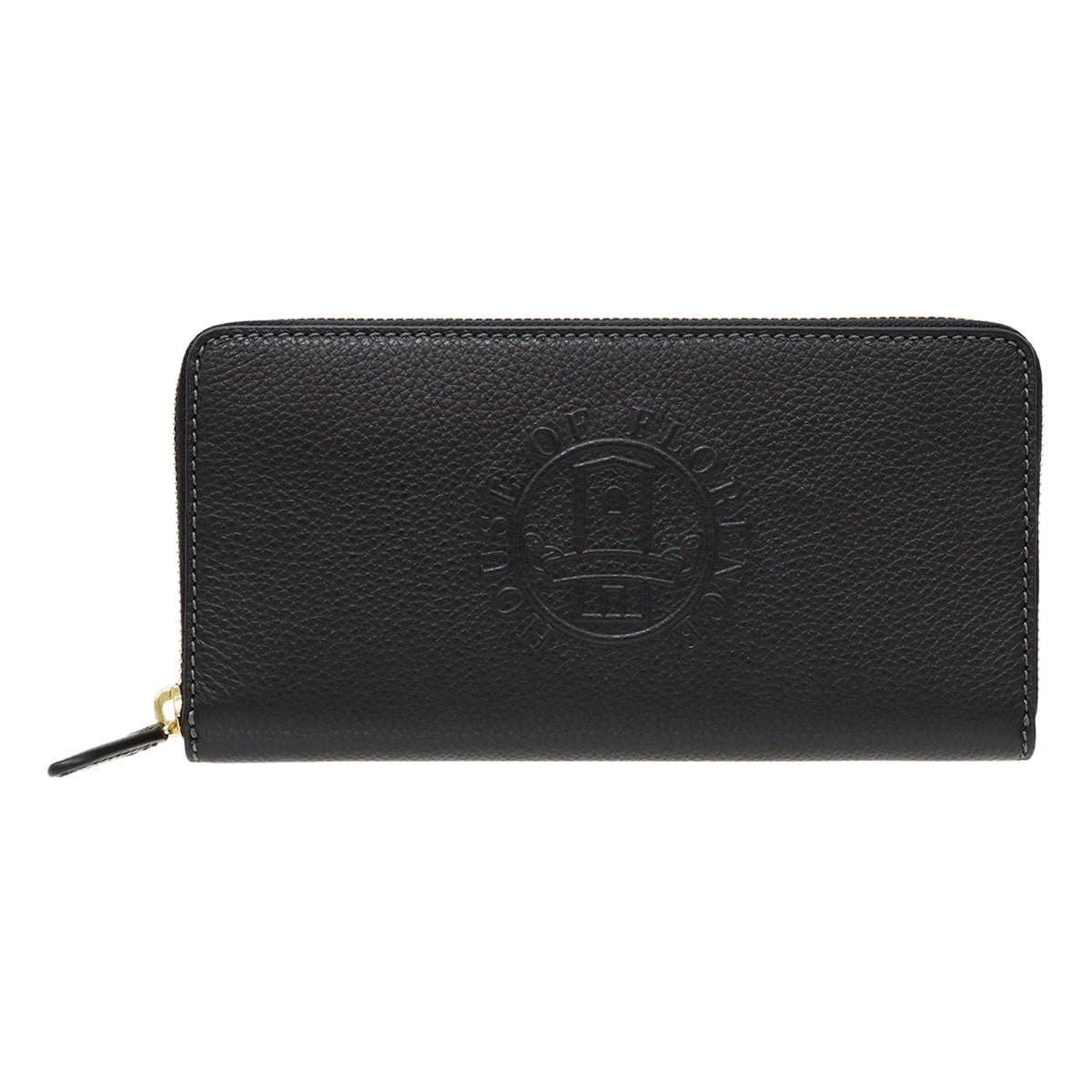 HOUSE OF FLORENCE ハウスオブフローレンス 長財布 ラウンドファスナー 002101CI Primo 牛革 レザー エンボス 型押し ブラック