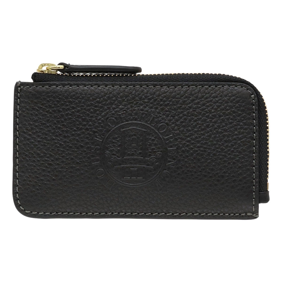 HOUSE OF FLORENCE ハウスオブフローレンス コインケース 小銭入れ カードケース L字ファスナー ミニ財布 002106CI Primo 牛革 レザー エンボス 型押し ブラック
