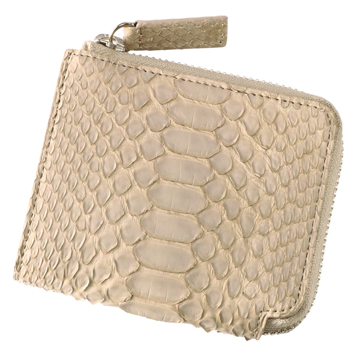 ISIT イズイット 二つ折り財布 財布 二つ折り ミニ財布 L字ファスナー メンズ パイソン 日本製 983604 IS/IT ヘビ革 ダイヤモンドパイソン 蛇 本革 レザー コンパクト 小さめ 巳年 開運 金運 縁起 春財布 ブランド ギフト トープ