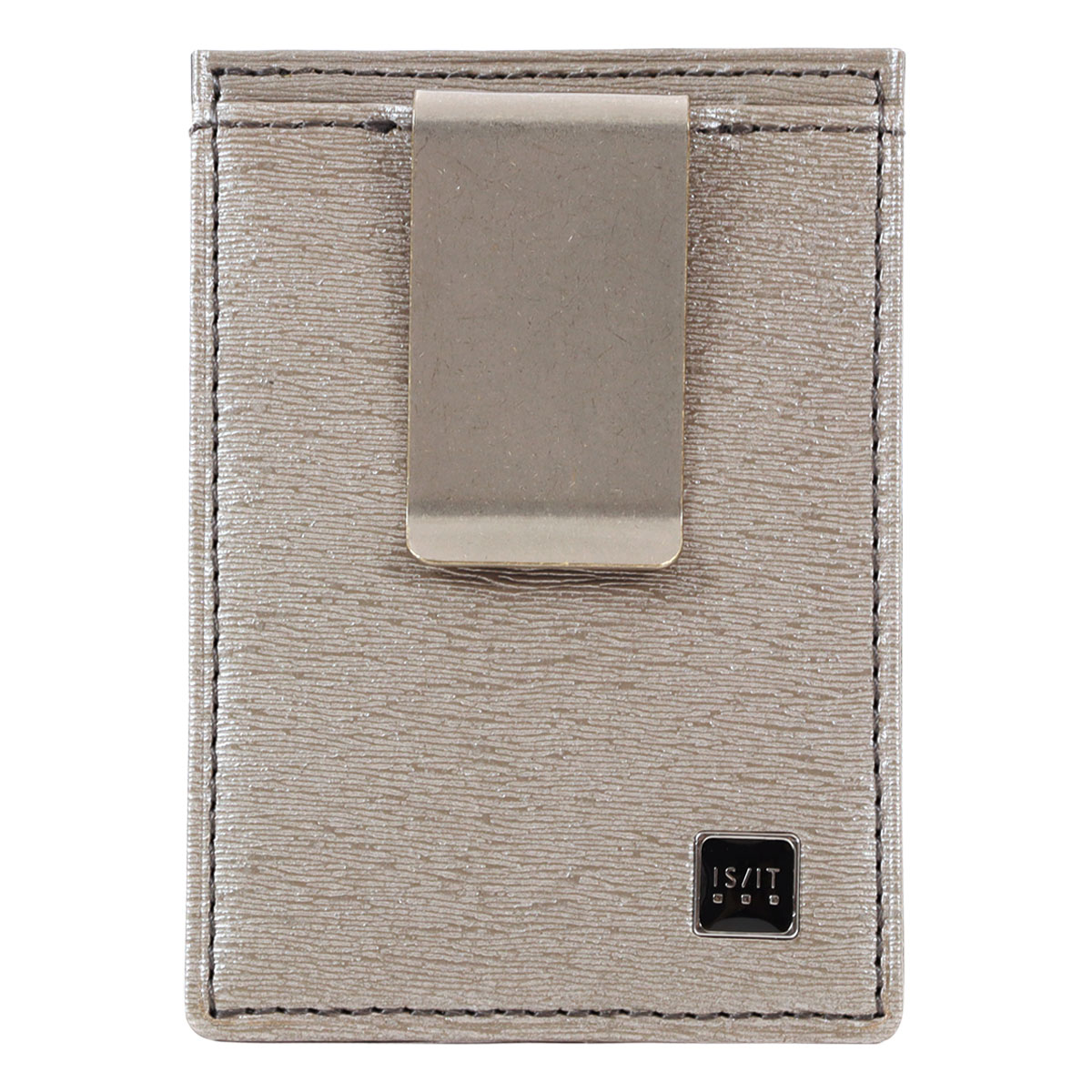 ISIT イズイット カードケース マネークリップ 本革 メンズ ポリマー 989601 IS/IT 薄型 スマート 牛革 レザー シルバー