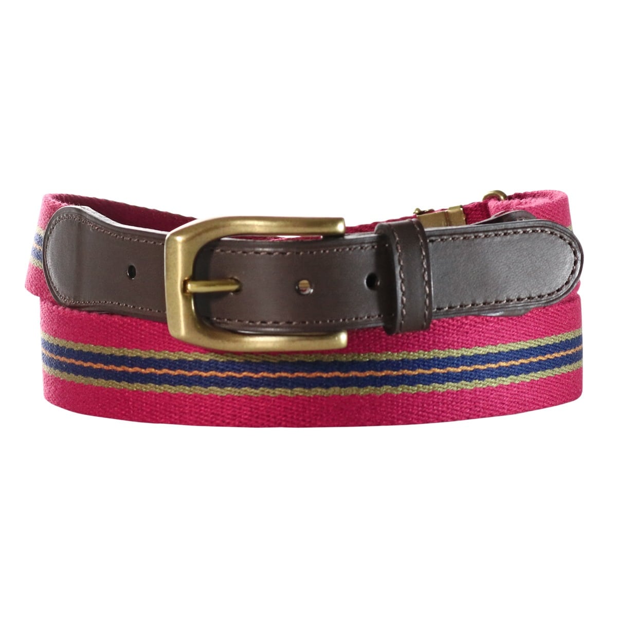 J.PRESS ジェイプレス ベルト テープベルト アイビーテープ メンズ 7260 牛革 本革 レザー チョコ×ワイン