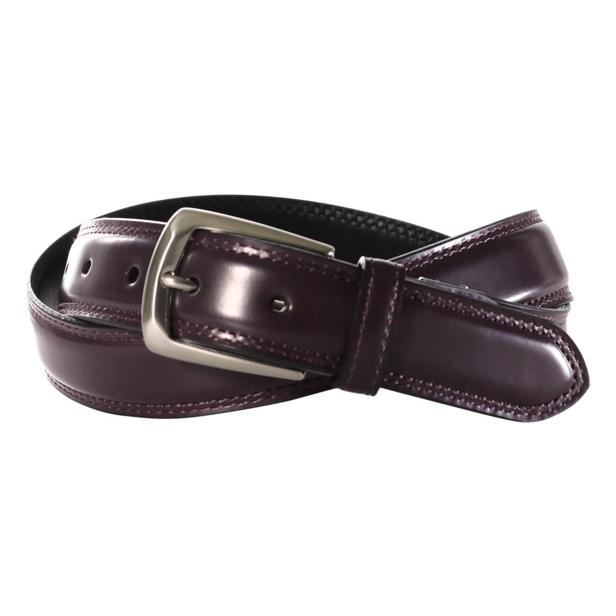J.PRESS ジェイプレス ベルト バインダーキップWステッチ メンズ 7263 牛革 本革 レザー ワイン