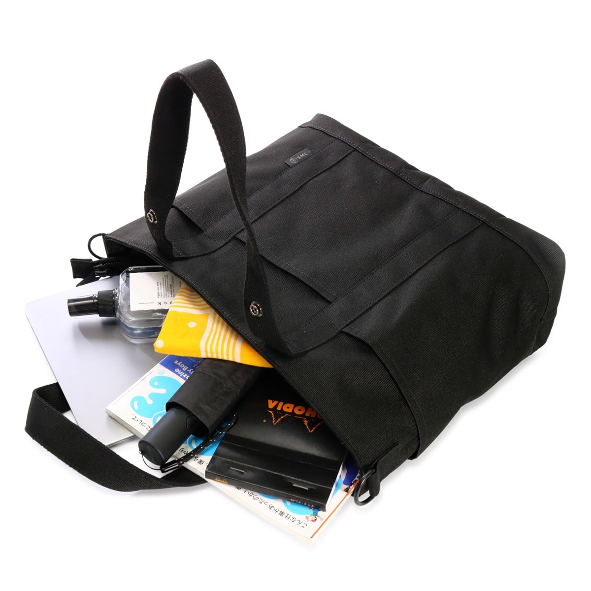 SML エスエムエル トートバッグ B4 2WAY 撥水 メンズ レディース K903043 KYLIAN キリアン ショルダーバッグ DEFORMATION TOTEBAG M 拡張 大容量 ジム 旅行 BLACK 【10】BLACK -