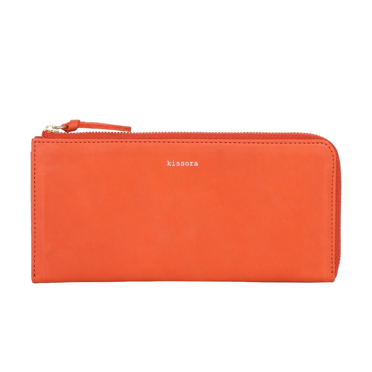 kissora キソラ 長財布 L字ファスナー 本革 ラスティック レディース KIAS-009 オレンジ