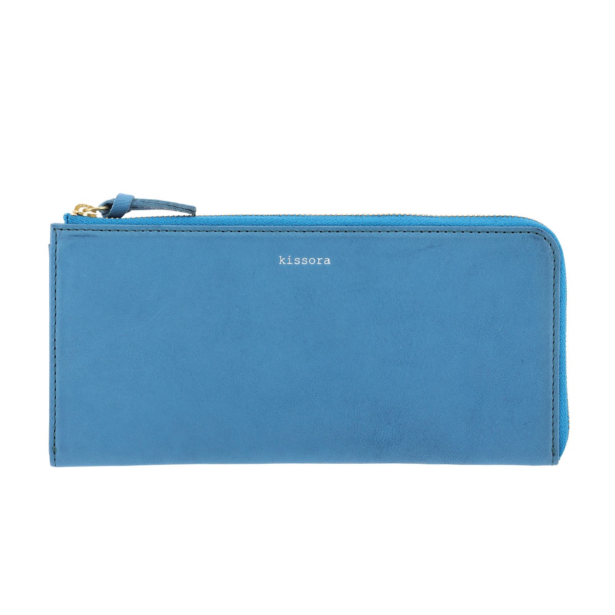 kissora キソラ 長財布 L字ファスナー 本革 ラスティック レディース KIAS-009 スカイブルー