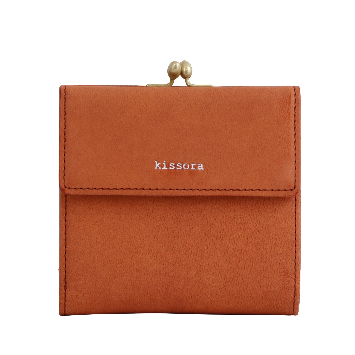 kissora キソラ 三つ折り財布 ラスティック 本革 KIAS-010 がま口 キャメル